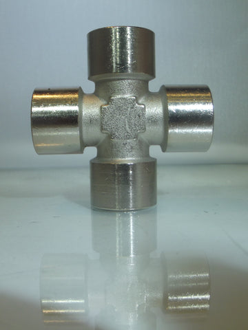 Female Equal Cross, Nickel Plated Brass, BSPP